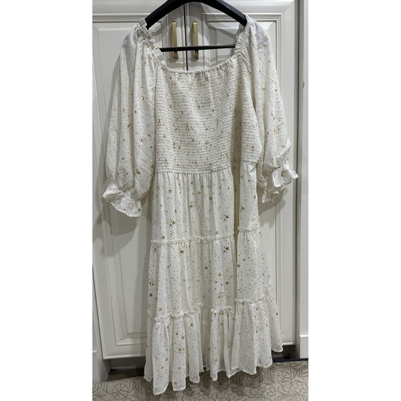 Ivy City Co Women's Midsummer Nights Dress  Stars Size 5X White - Picture 2 of 16